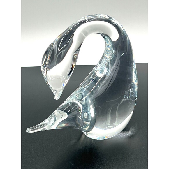 Marcolin Swedish Crystal Swan Art Glass Signed Hand Blown Murano Styled Glass - Picture 6 of 16